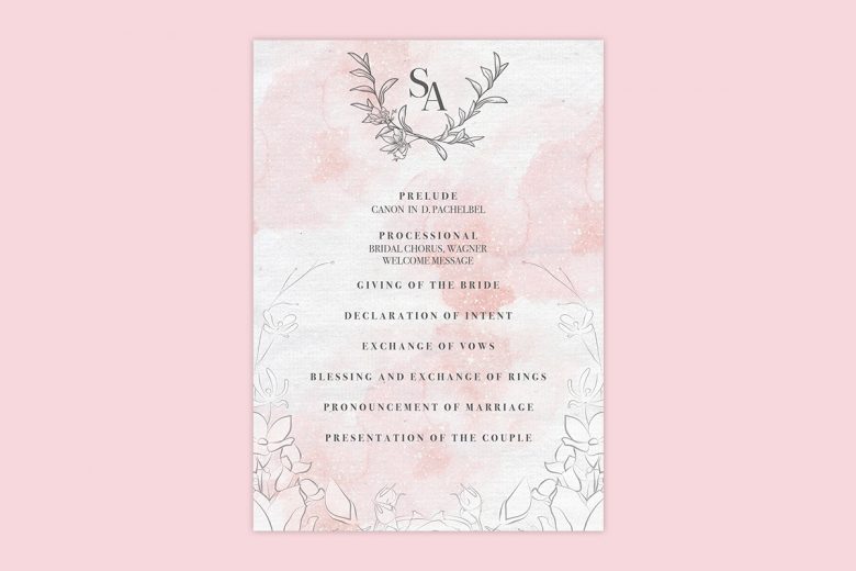 sample wedding program 