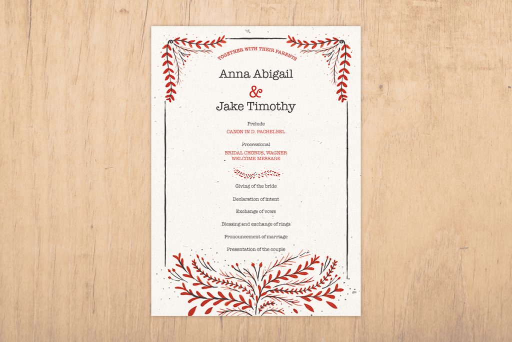 How to Write and Design The Perfect Wedding Program - Picsart Blog