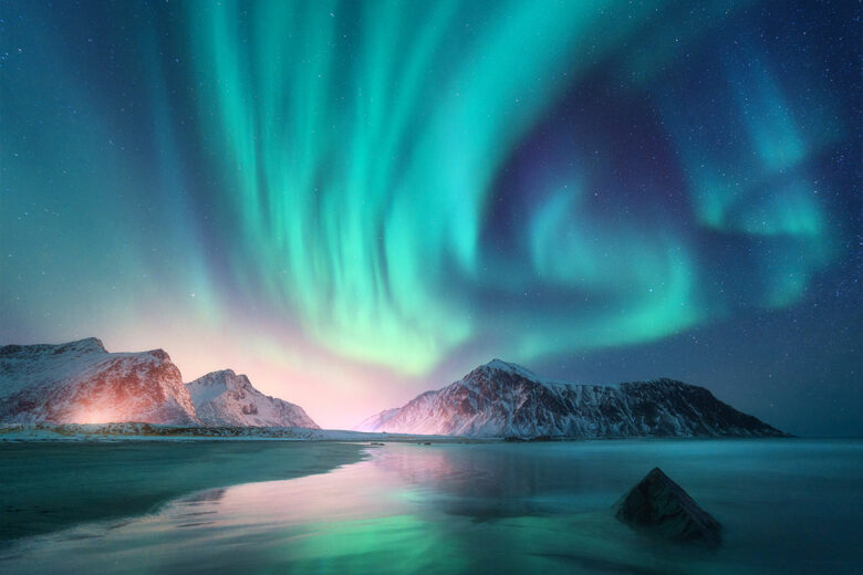 landscape image of the northern lights