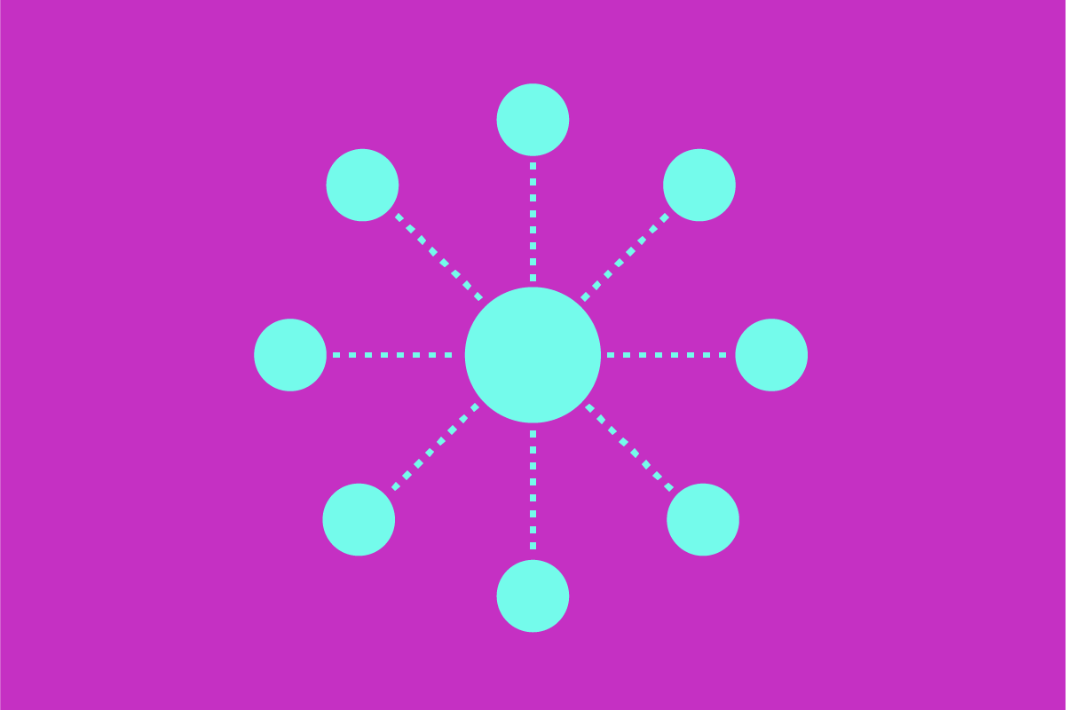 example of a data centril spoke and wheel infographic design