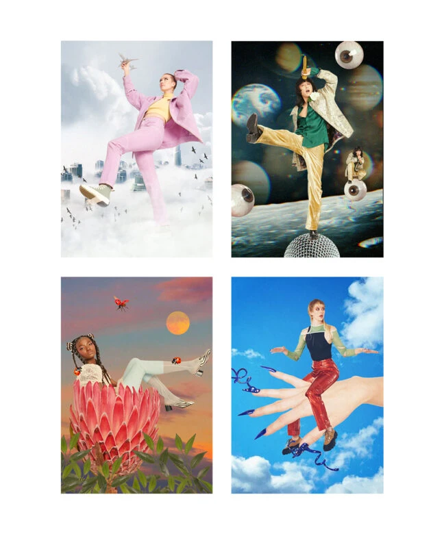 collage of four images edited in picsart photo editor