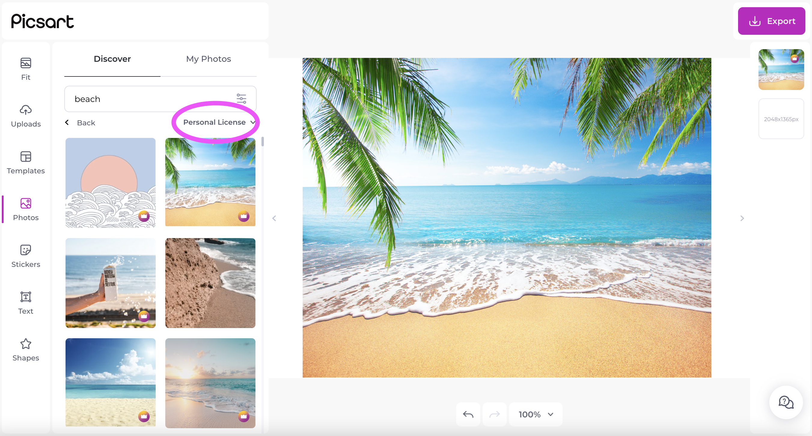 how to find a stock image in picsart web