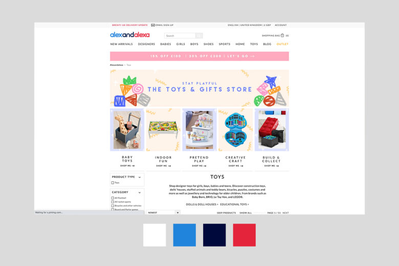 Toy website design