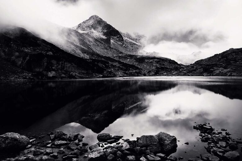 black and white landscape