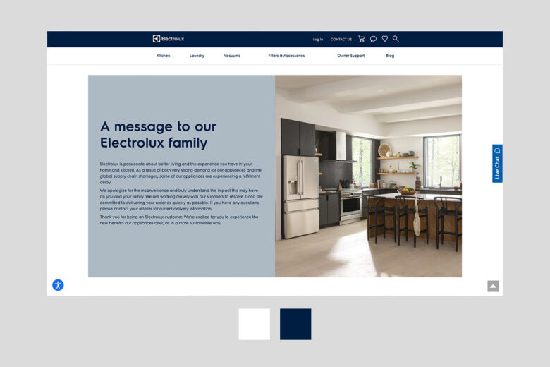 Kitchen website design