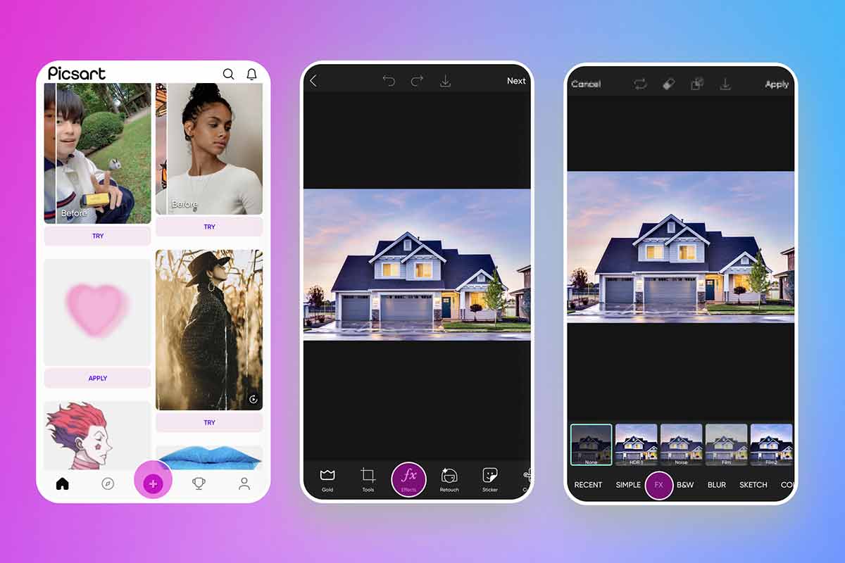 how to upload a real estate photo in picsart app
