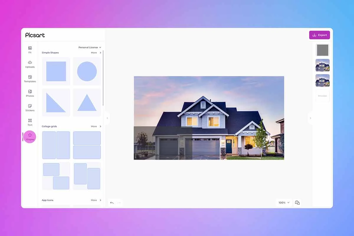 how to add a shape to a photo in picsart