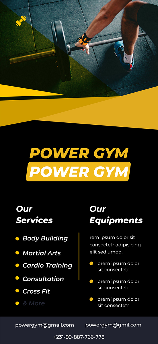 example of a promotional brochure for a gym