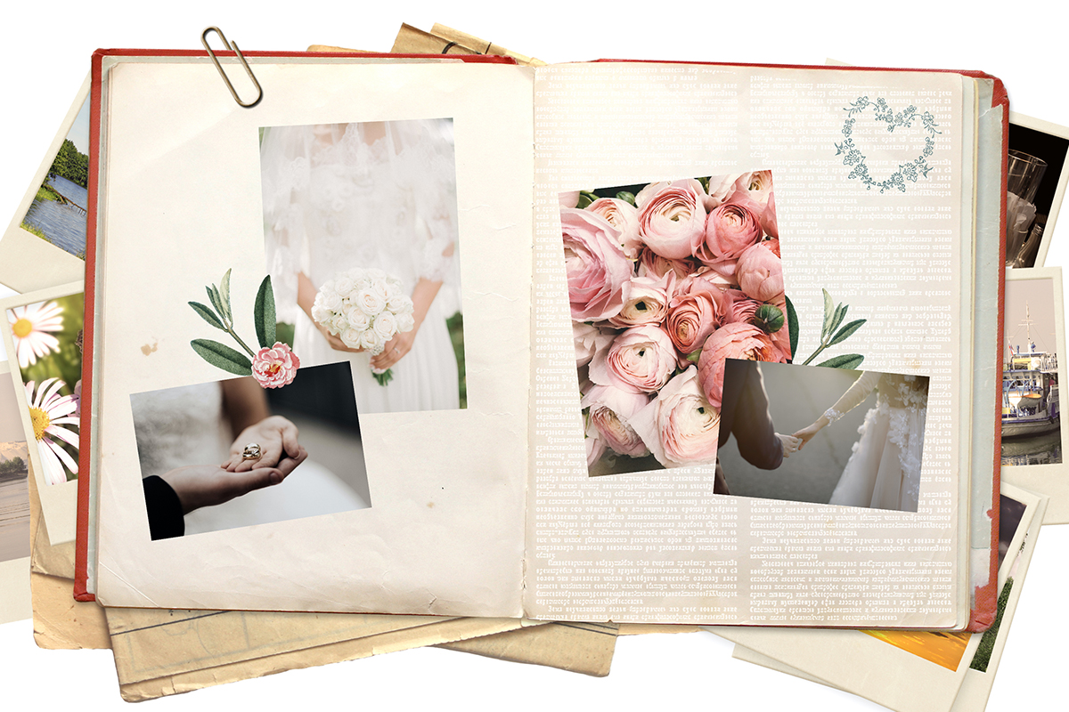 wedding scrapbook mock up