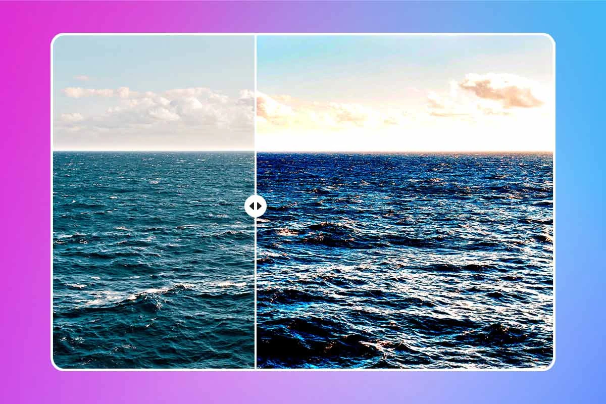 example of a bad HDR photo of the ocean