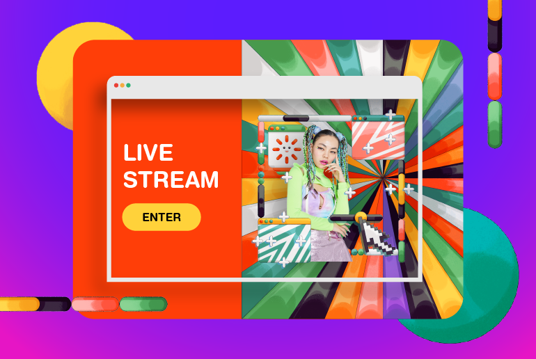 example of a picsart x mojo wang design used to promote a live stream event