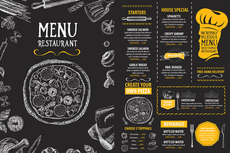 menu text design 