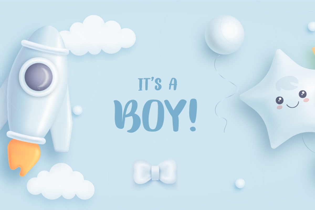 social media invitation idea for a boy baby shower