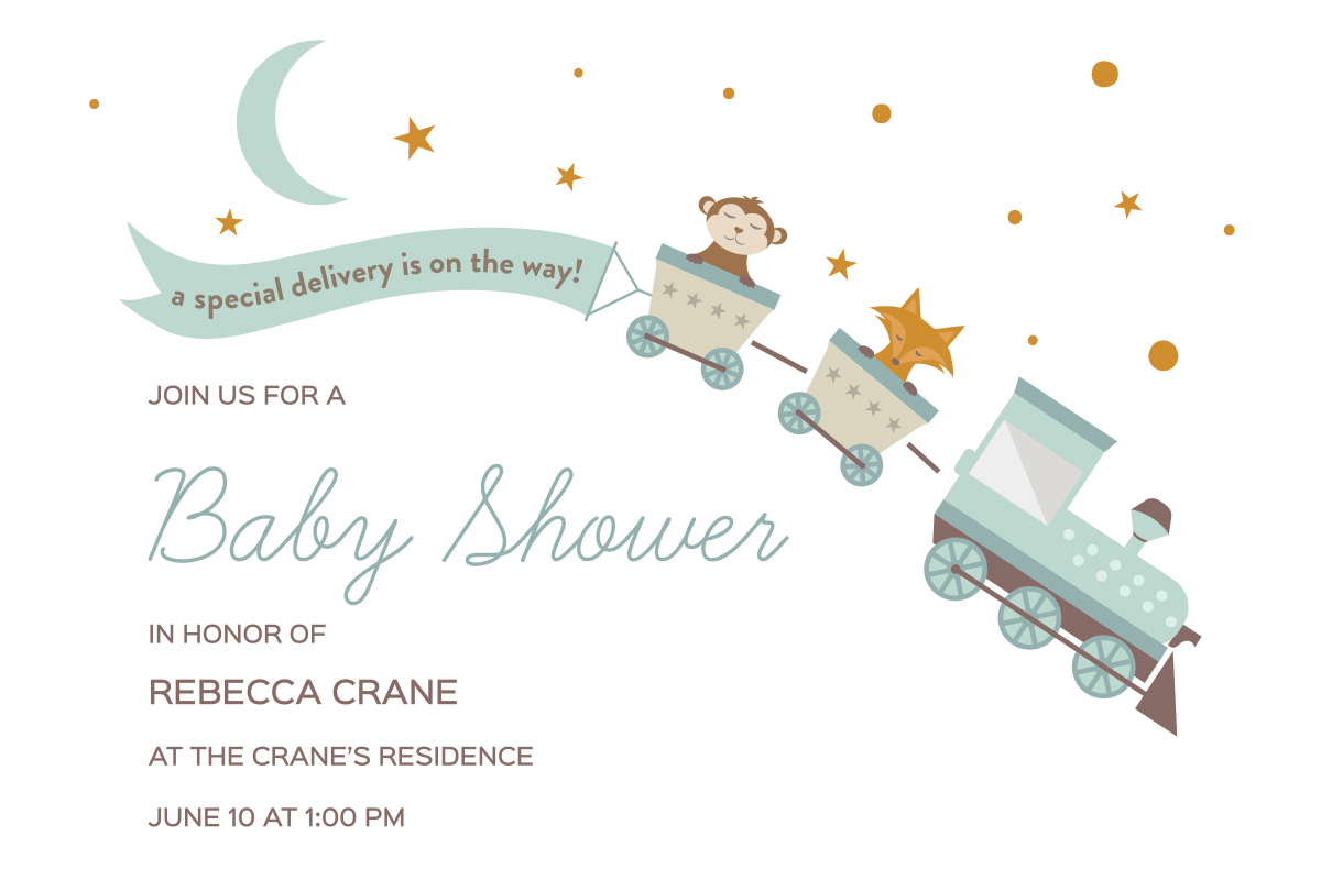 Baby shower invitation store through text message