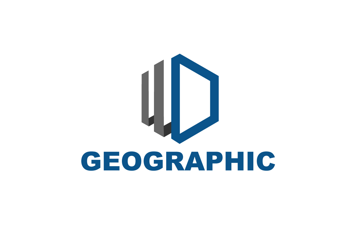 blue and grey box modern geometric logo shape
