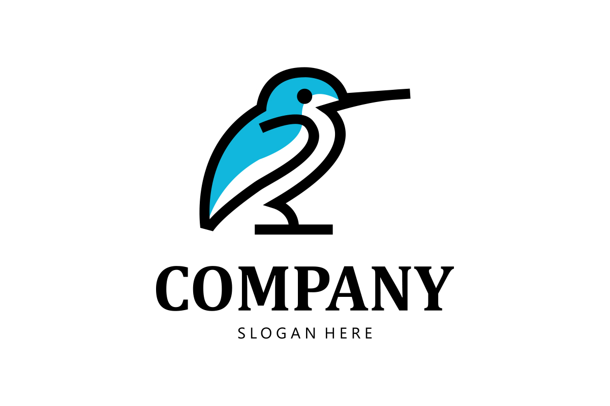 geometric logo of a bird