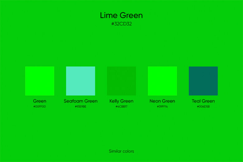 lime green similar colors