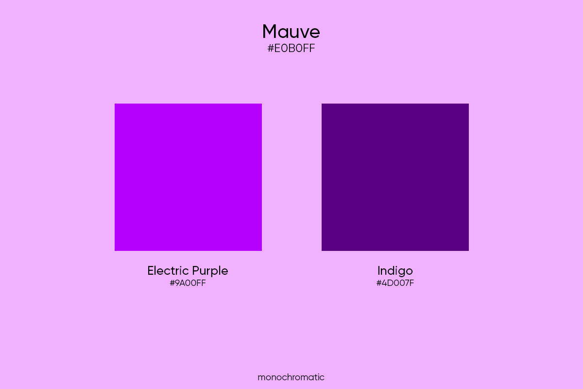 monochromatic color chart purple