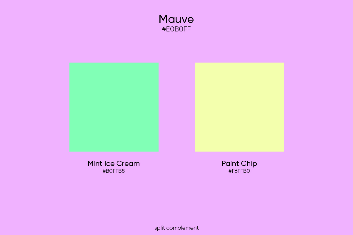 split complementary colors for mauve