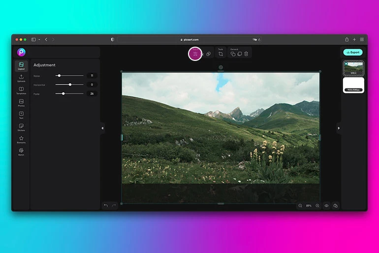 adjusting the opacity of a photo