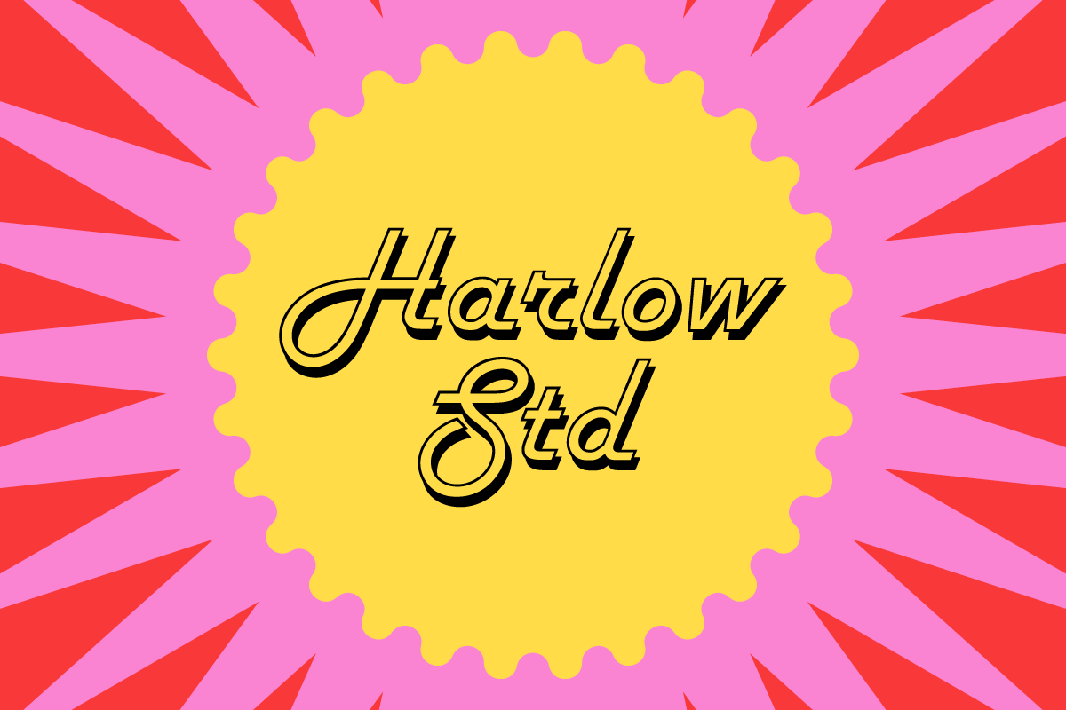 retro trendy font of harlow std