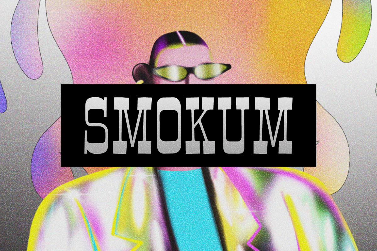 trendy western font of Smokum