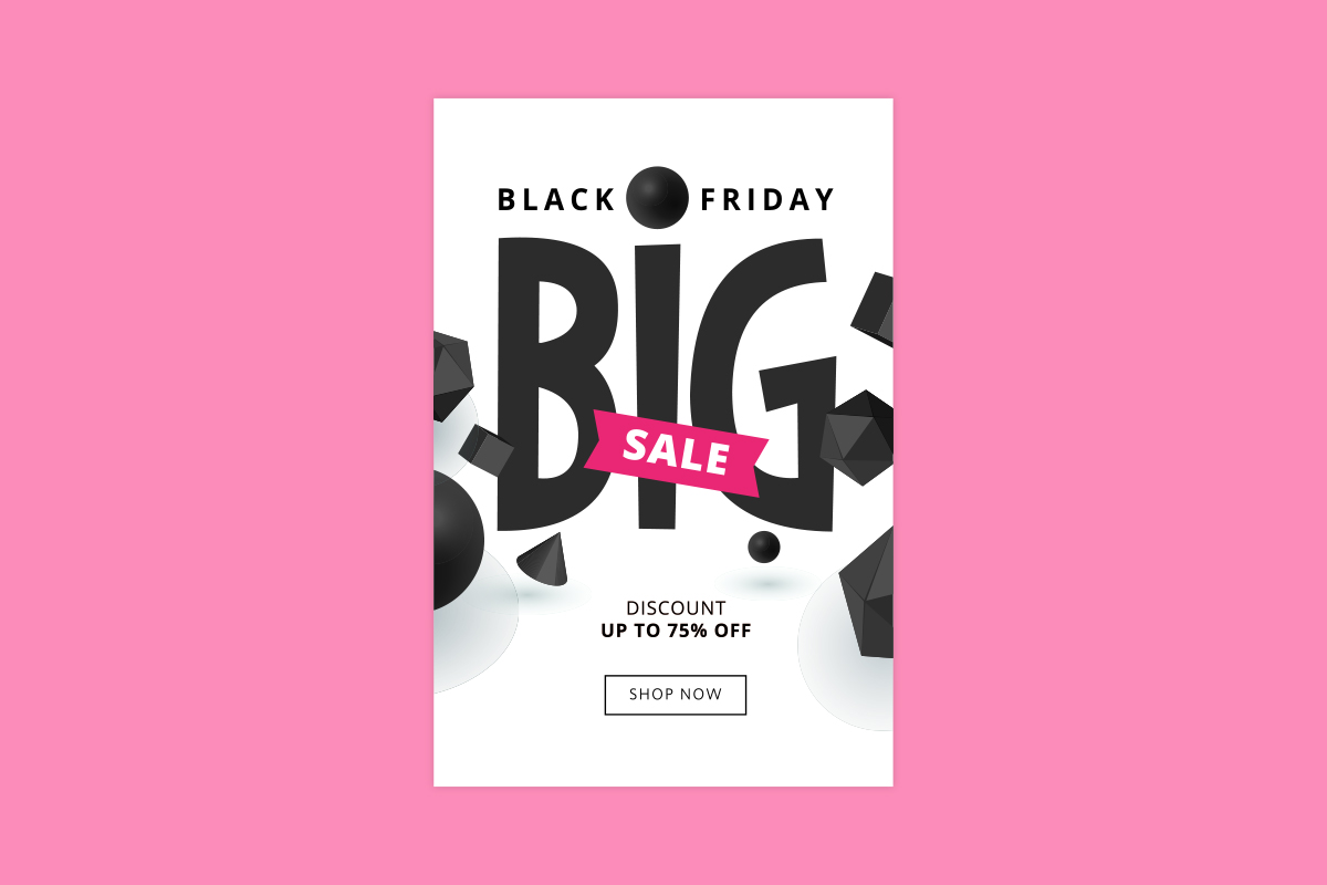 bold typography choice on an email design promoting a sale