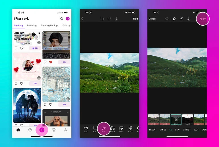 how to edit documentary photography in picsart app