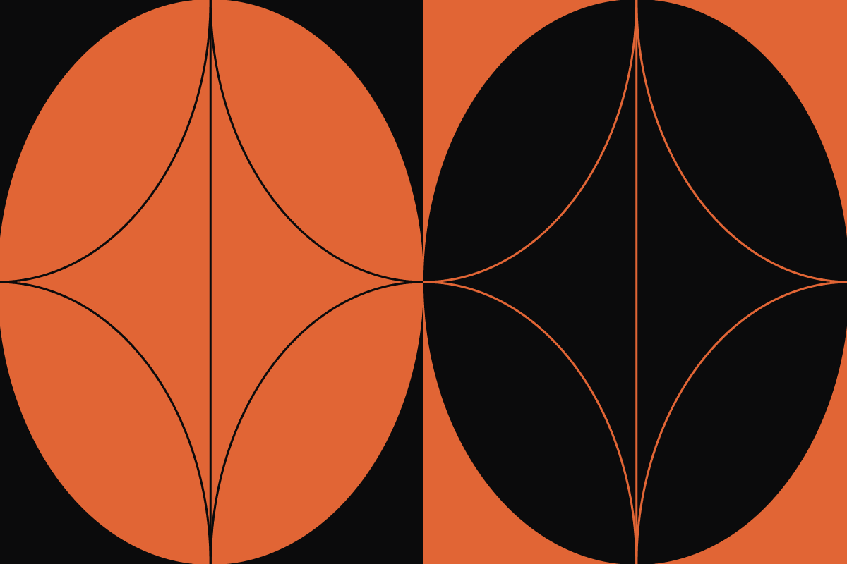orange and black shapes showing positive and negative space art