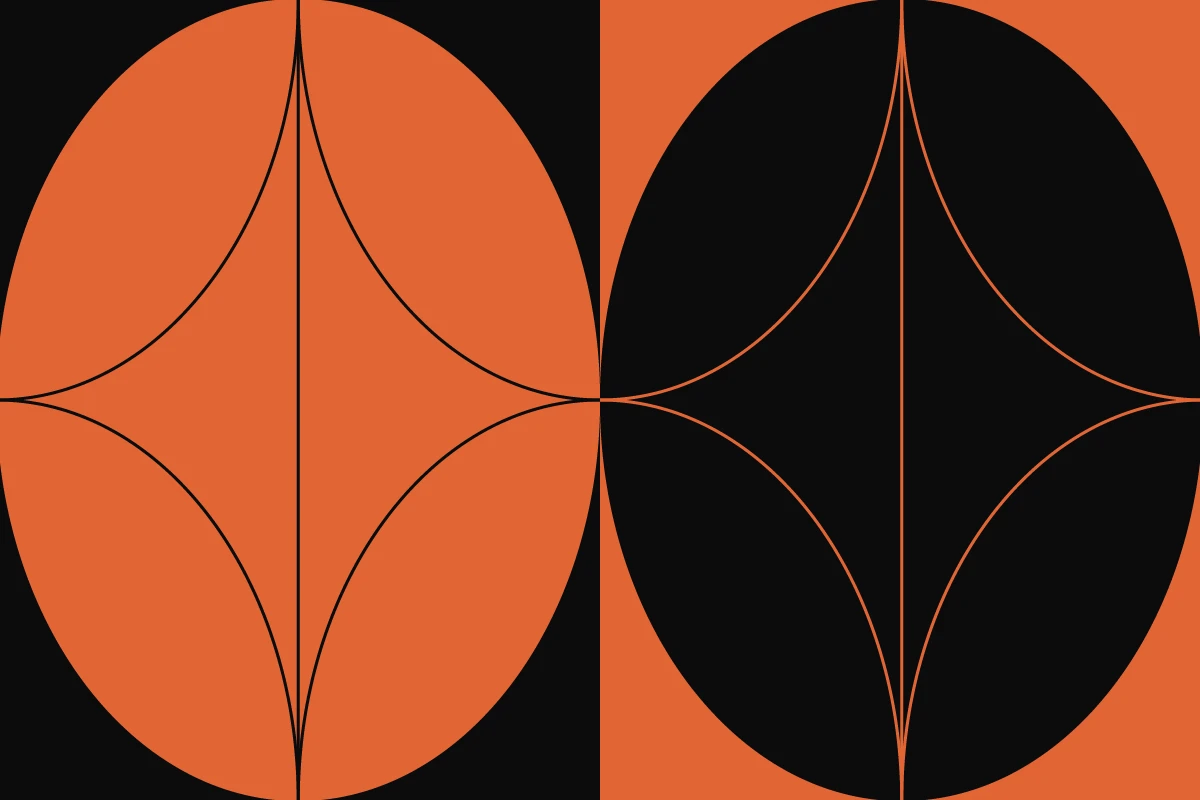orange and black shapes showing positive and negative space art