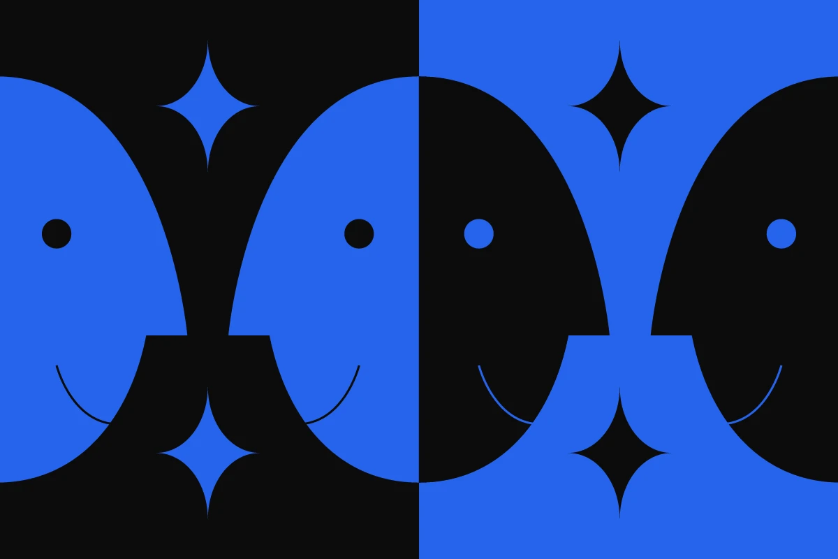 blue and black graphic design using positive and negative space