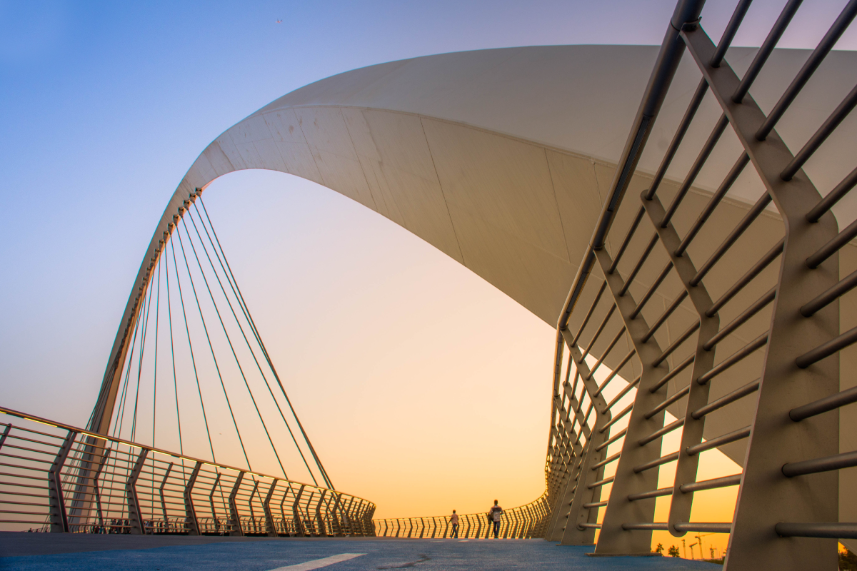 photo of a bridge at golden hour