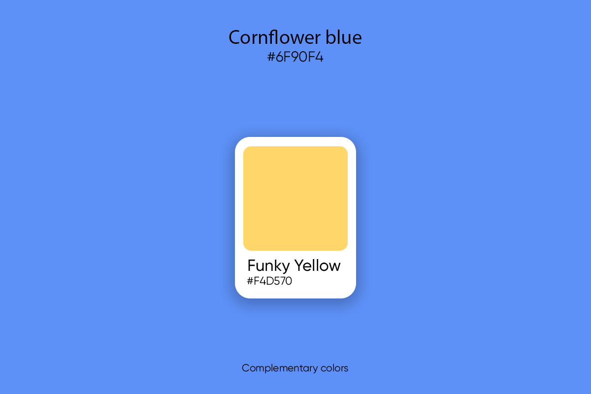 complimentary color for cornflower blue color