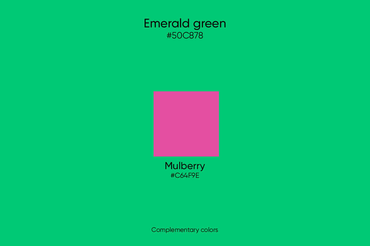 complementary color for emerald green