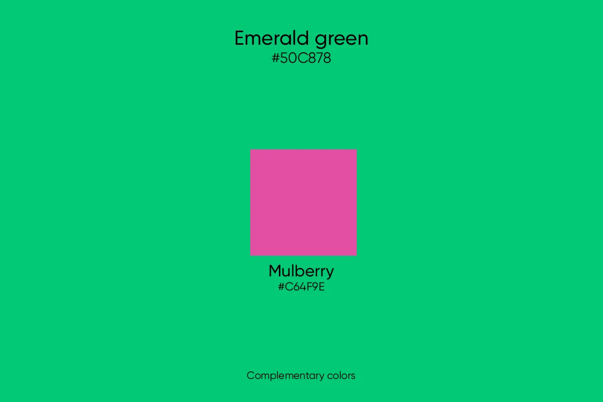 complementary color for emerald green
