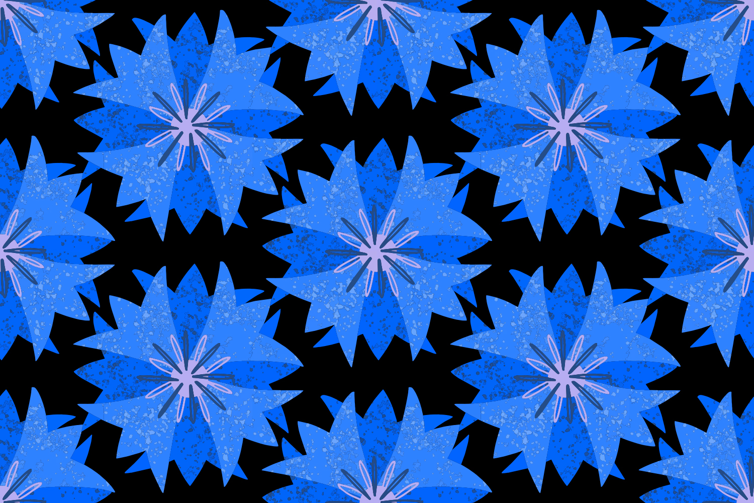 graphic depiction of a cornflower blue flower