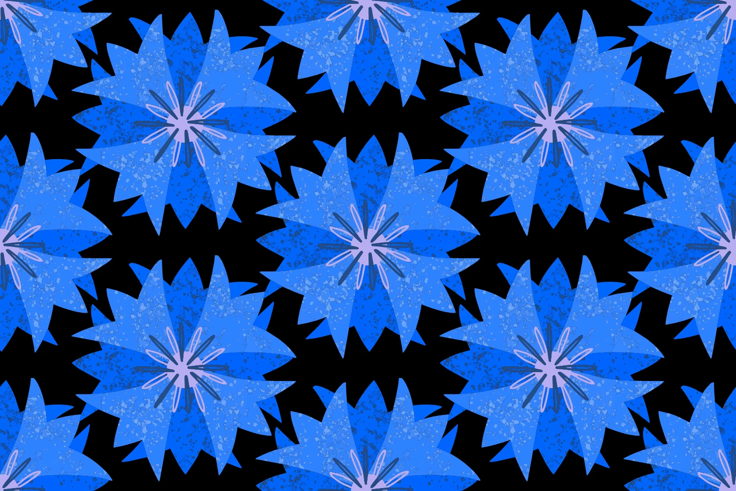 graphic depiction of a cornflower blue flower