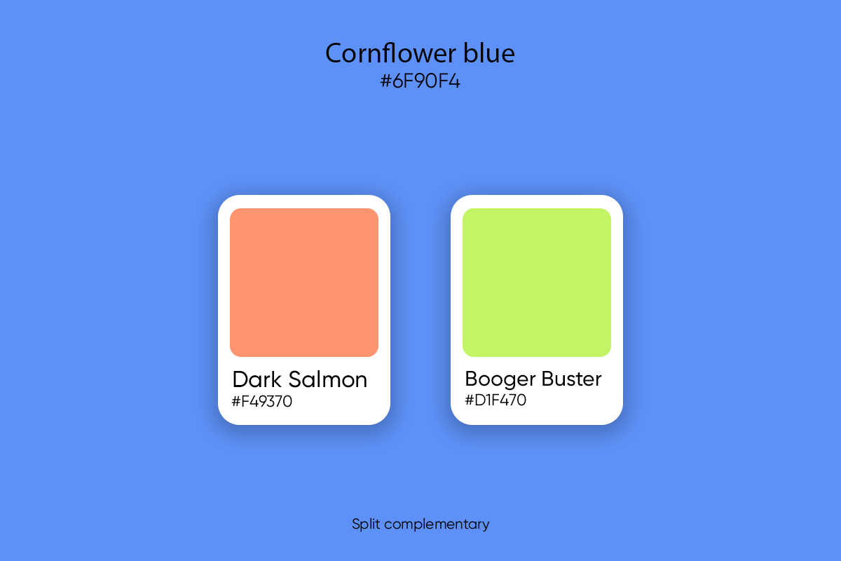 split complimentary color for cornflower blue