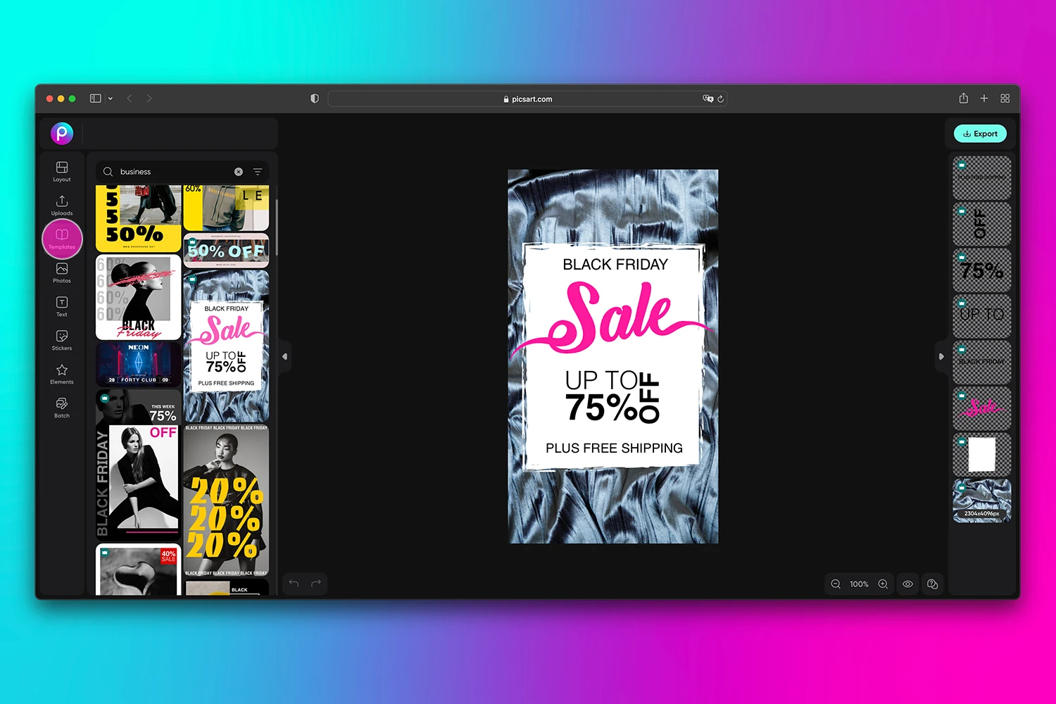 how to find an instagram story template in picsart web