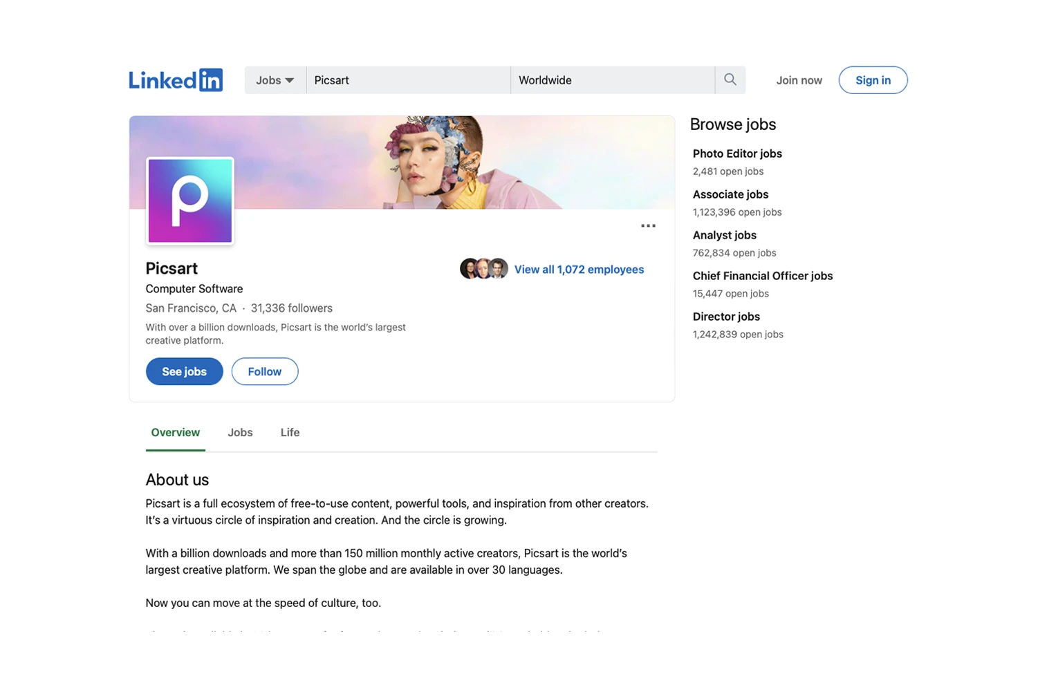 picsart linkedin banner example