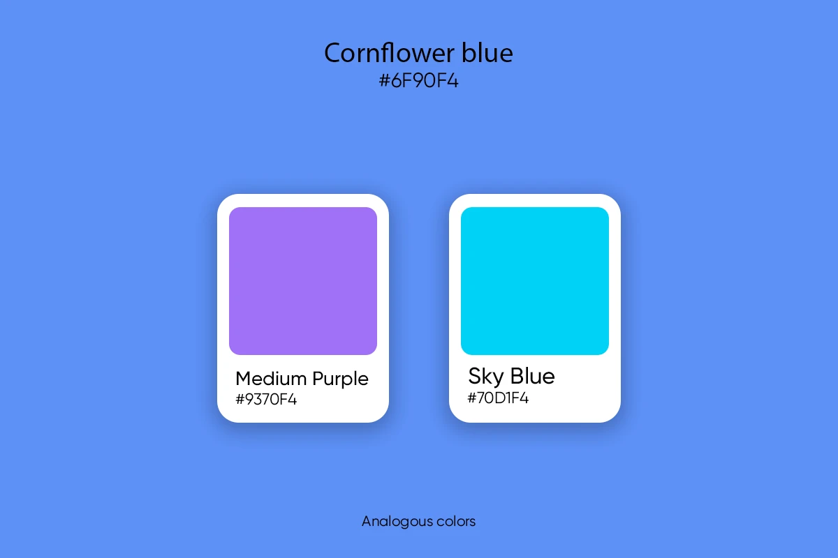 analogous colors for cornflower blue shade