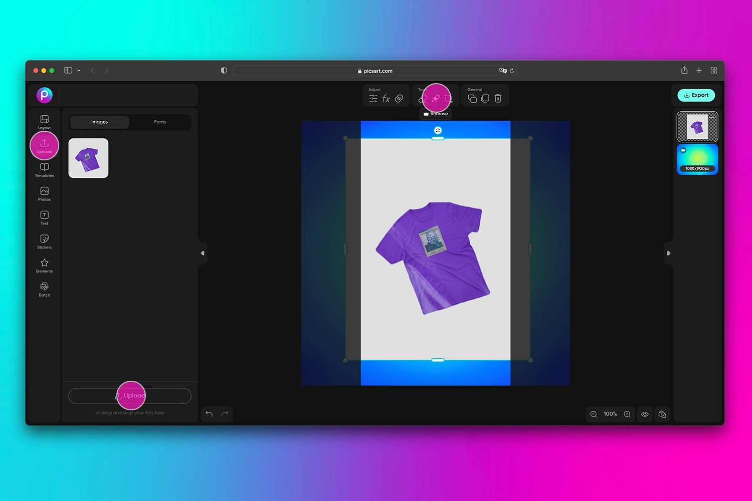 how to upload brand photography to an instagram story template