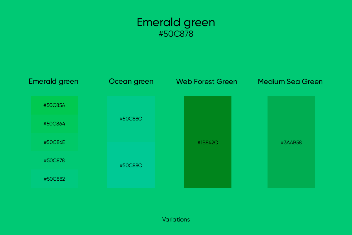 variations on emerald green color