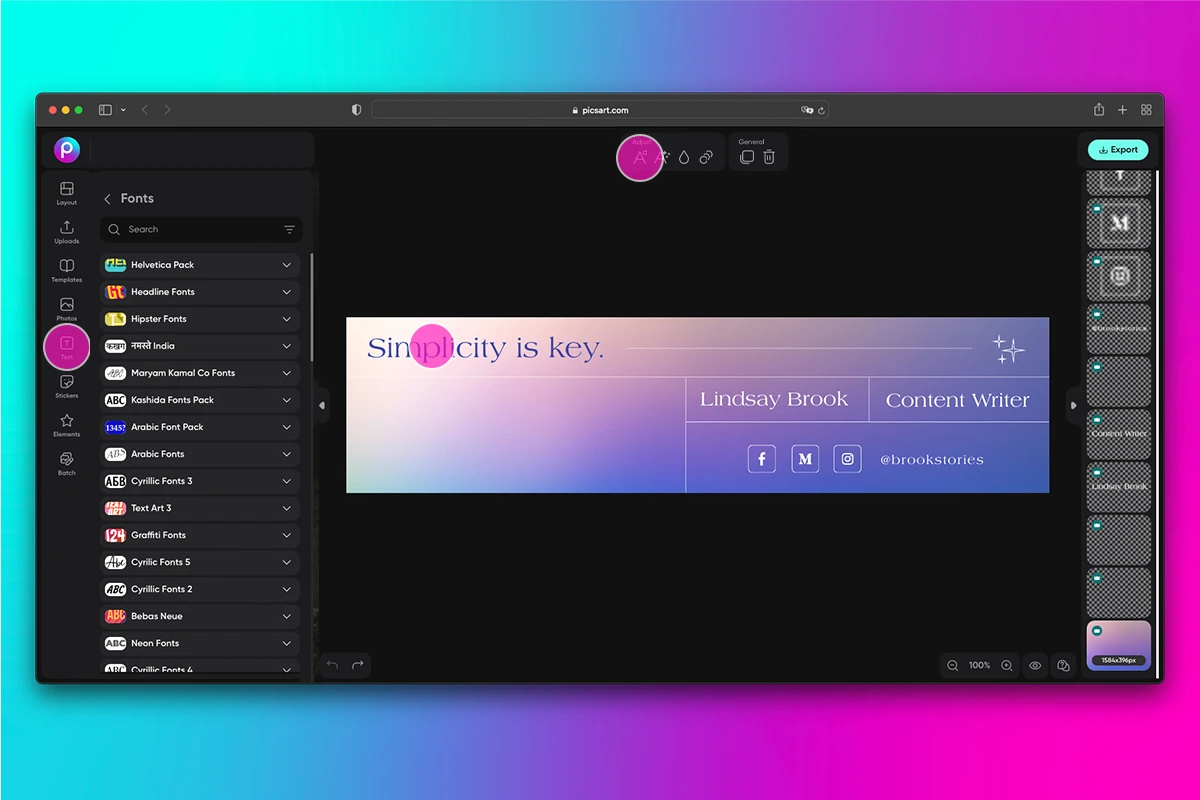 how to change the text on a template in picsart