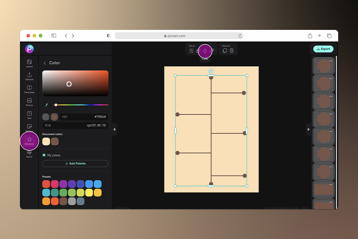 how to make a timeline infographic design in picsart