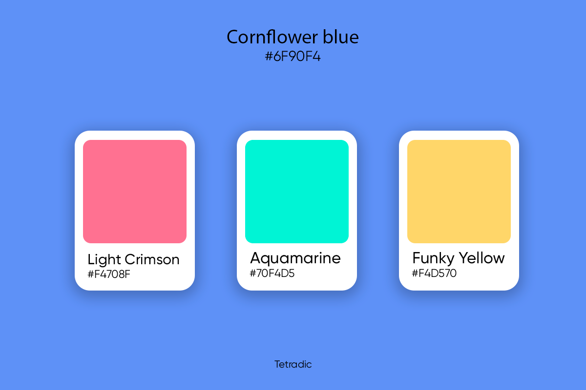 tetradic colors to cornflower blue color