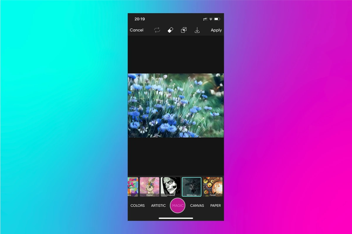 before and after using color splash effect in picsart