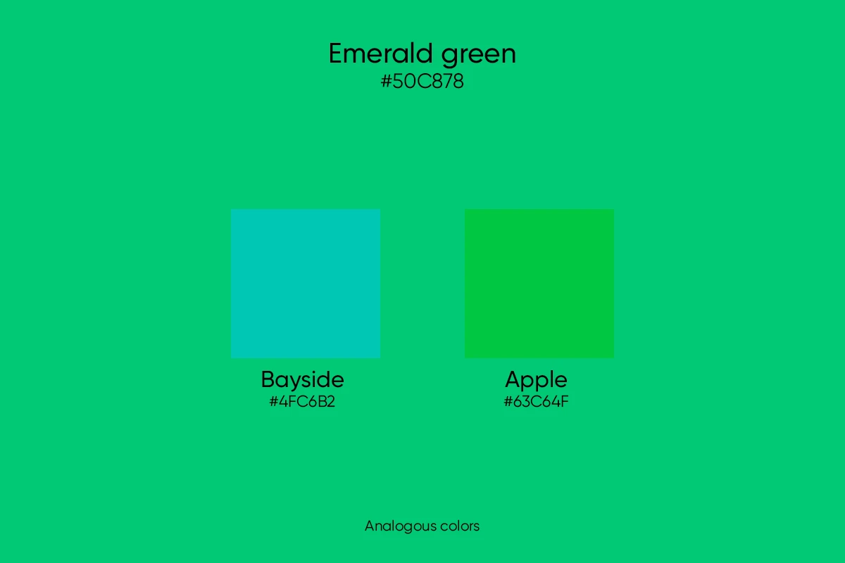 analogous colors to emerald green