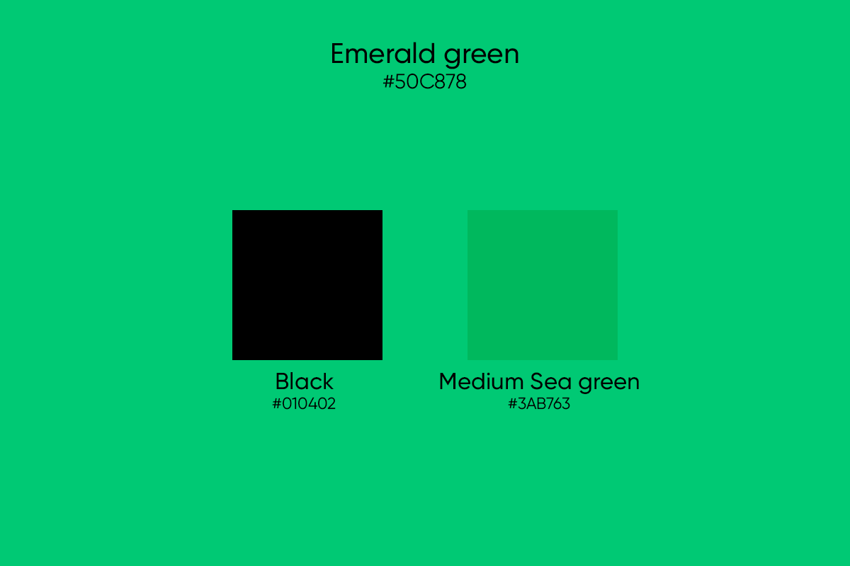hues of emerald green