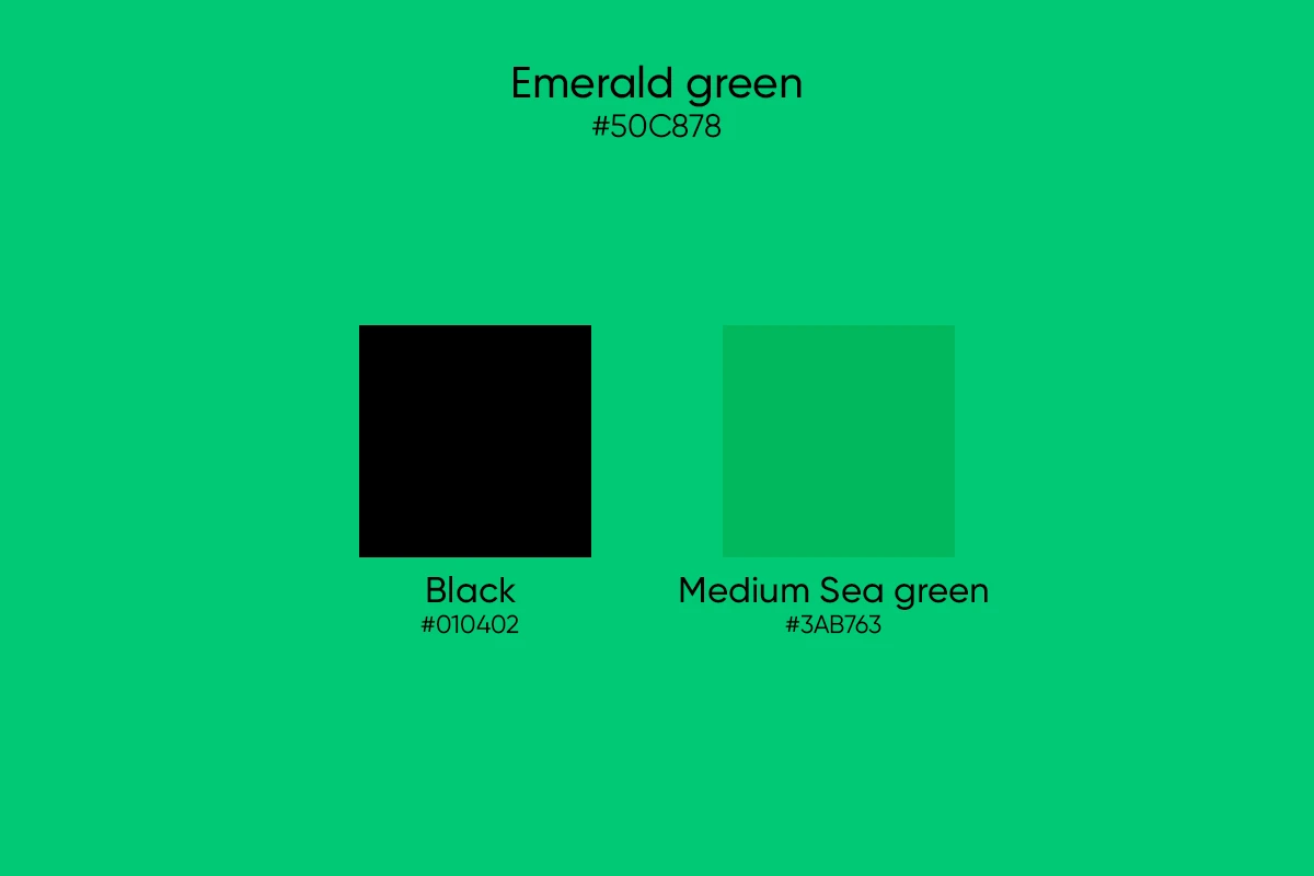 hues of emerald green